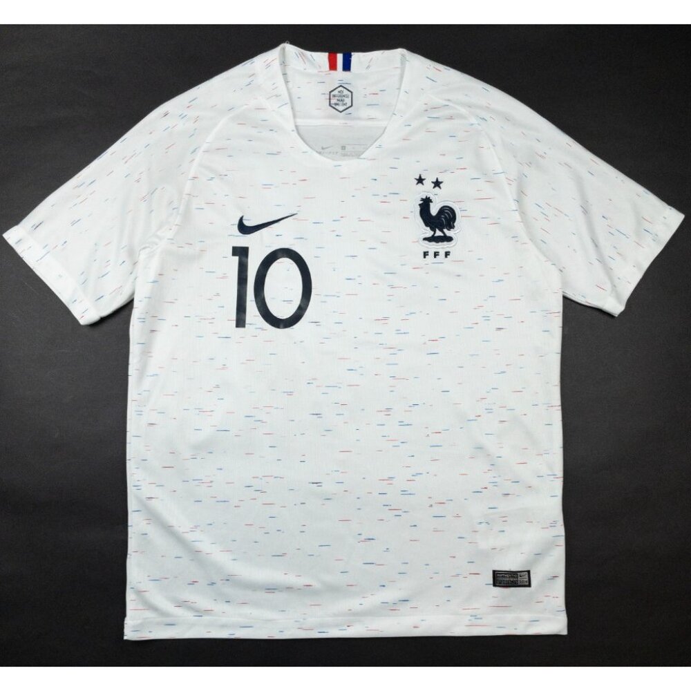 France FFF Mbappe World Cup Soccer Jersey Men's Small White Red Blue World Cup
